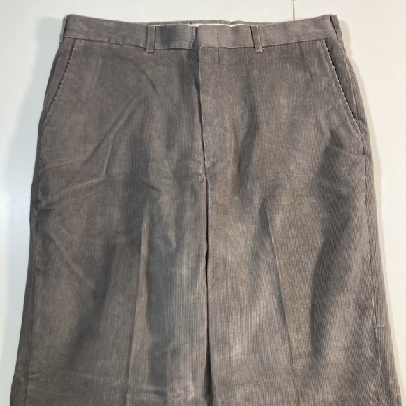 NEW Haggar Corduroy Pants 36x32 Gray Vintage Straight Work Chino NWOT - Picture 1 of 9